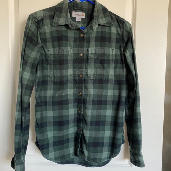 Women's Carhartt Midweight Plaid Flannel Shirt - Picture 1 of 3